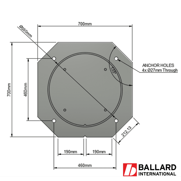 Robot Riser Dimensions Drawing - Fanuc: Arc Mate 100iD, Arc Mate 120iC, Arc Mate 120iD, M-10iD, M-20iA, M-20iB & M-20iD Series Robots
